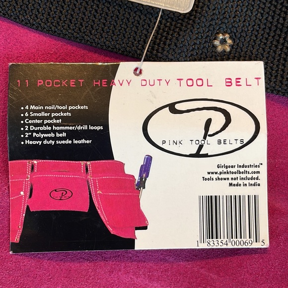 NEVER USED - 11 POCKET HEAVY DUTY SUEDE TOOL BELT - PINK - Picture 10 of 12
